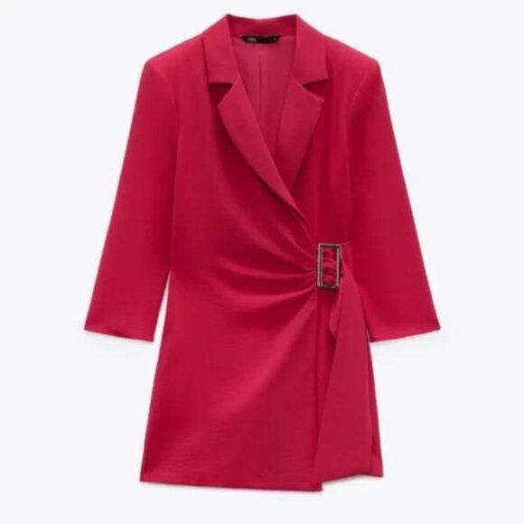 NWT ZARA BUCKLEWRAPJUMPSUITBLAZER ROMPER FUCHSIA CLUBCOCKTAILPARTY 0387/055/SZ S - Picture 4 of 14